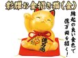 画像1: 【ネコポス不可】彩耀お金招き猫（金）【7375】 (1)