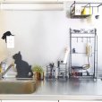 画像2: Abeille キッチンペーパースタンド ネコ 猫 ねこ キッチン収納 シンプル かわいい おしゃれ シルエット 黒猫 ネコポス不可 (2)