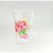 画像5: 耐熱ガラス マグカップ 2個組 セット ピンクローズ 薔薇 バラ クイーンローズ【ネコポス不可】