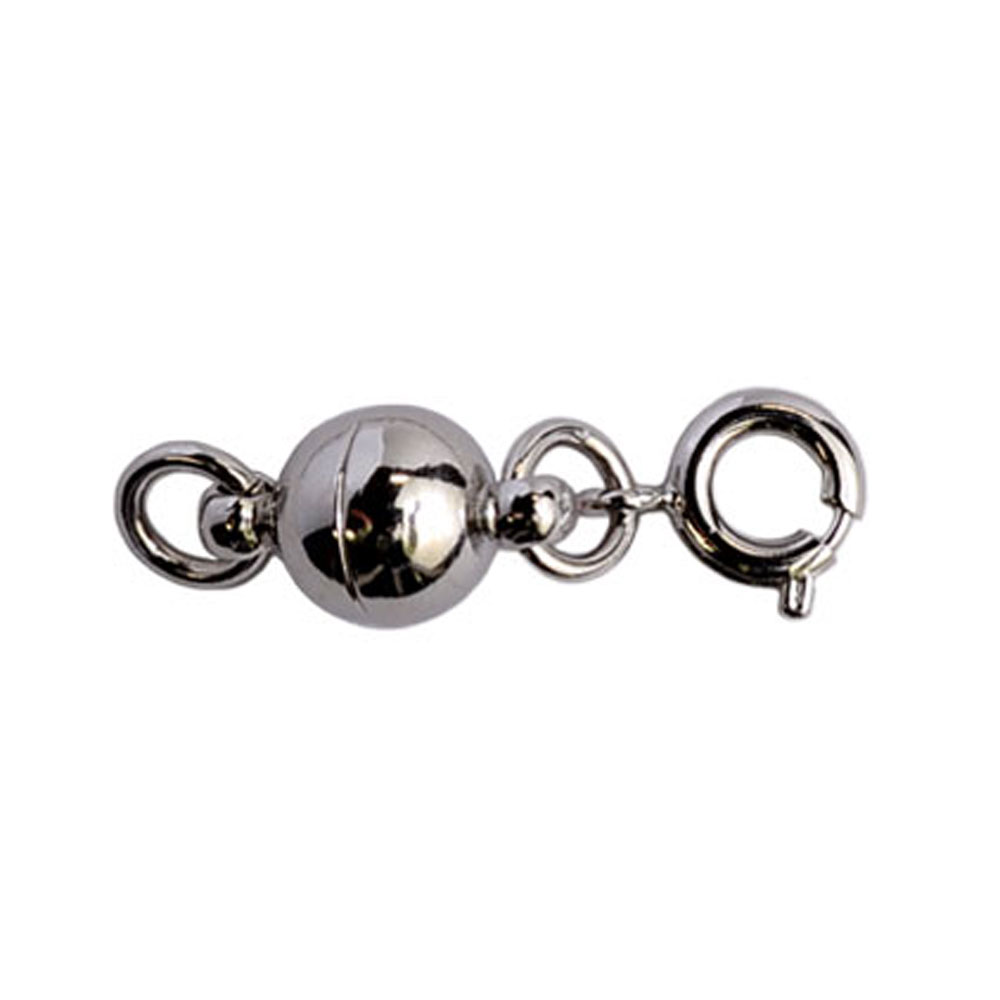 ネコポスOK マグネット留め具 シルバー 単品販売 つけにくいネックレスのイライラを解消 マグネットパーツ エンドパーツ 磁石金具 -  ecru（エクリュ）